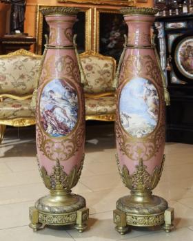 Pair of Porcelain Vases - bronze, white porcelain - Sevrs 1880 - 1880